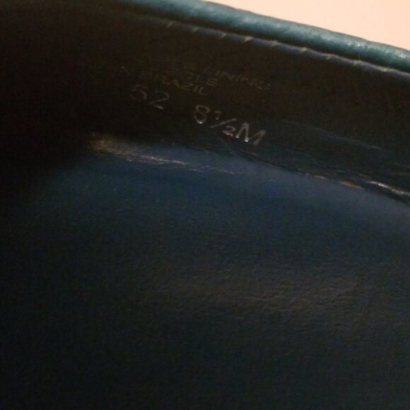 TORY BURCH Teal 8.5 M Tumbled Leather Reva Flats - Picture 7 of 8